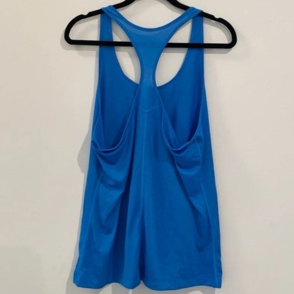 NIKE DRI-FIT Blue Racerback Slim Fit Tank Top Workout Women's Large L Athletic